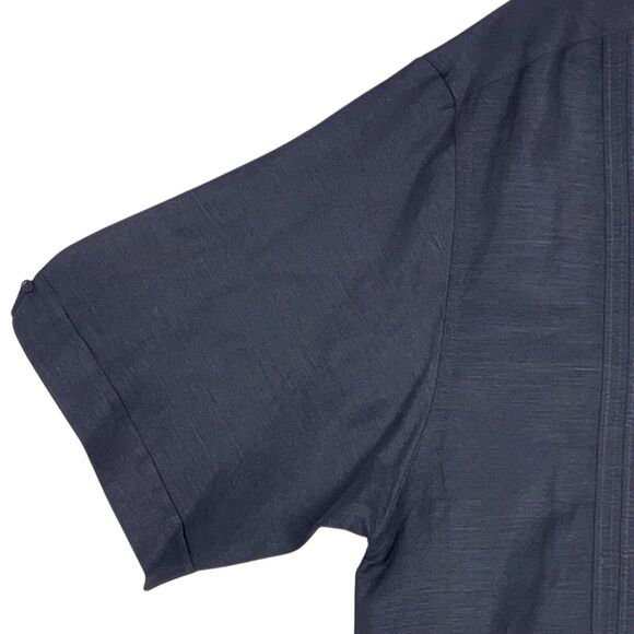 CUBAVERA Men's Linen Blend No Pocket Guayabera Shirt Size Large Black - Picture 8 of 16